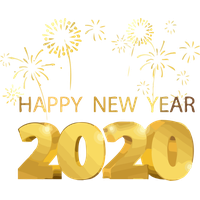 New Year Text Font Yellow For Happy 2020 Lanterns