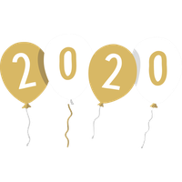 New Year Text Font Yellow For Happy 2020 Day 2020