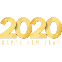 New Years 2020 Text Font Yellow For Happy Year Decoration