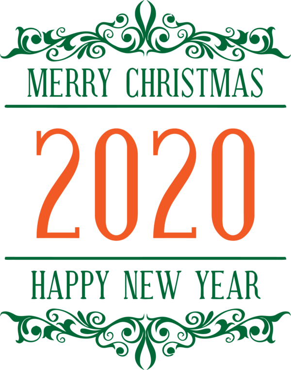 New Year 2020 Text Green Font For Happy Ideas PNG Image