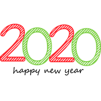 New Year Text Green Font For Happy 2020 Games