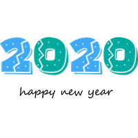New Year Text Green Font For Happy 2020 Countdown