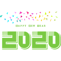 New Year Text Green Line For Happy 2020 Wishes