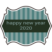 New Year Text Label Line For Happy 2020 Gifts