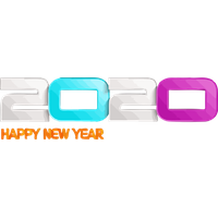Happy New Year Text Line Font For 2020 Drawing