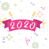 New Year 2020 Text Line Font For Happy Festival