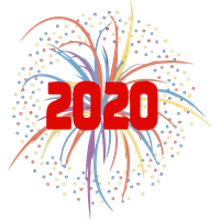 New Year 2020 Text Line Logo For Happy Holiday 2020