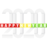 New Year 2020 Text Line Logo For Happy Eve Party 2020