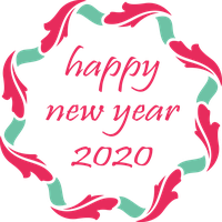 New Year Text Pink Font For Happy 2020 Lights