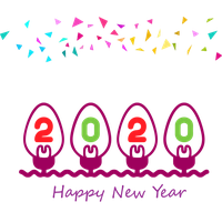 New Year Text Pink Font For Happy 2020 Fireworks