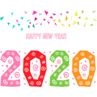 New Year Text Pink Font For Happy 2020 Day 2020