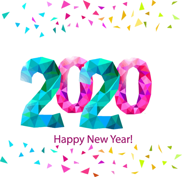 New Year Text Pink Font For Happy 2020 Games PNG Image