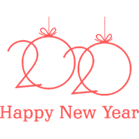 New Years 2020 Text Red Font For Happy Year Decoration