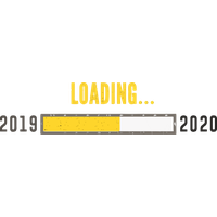 New Year Text Yellow Font For Happy 2020 Day