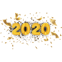 New Year 2020 Text Yellow Font For Happy Day