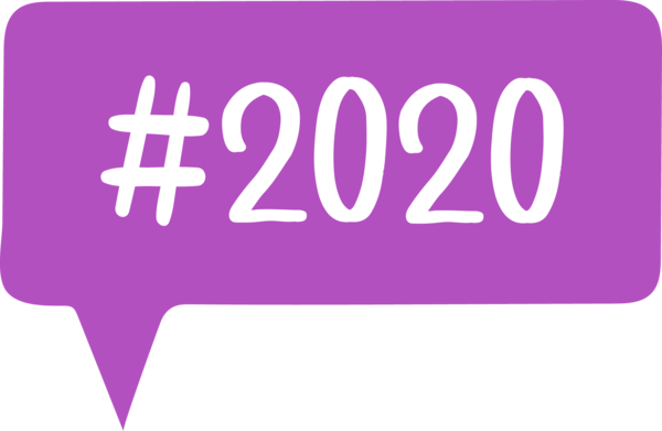 New Year 2020 Violet Text Purple For Happy Day 2020 PNG Image