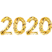 New Year 2020 Yellow Body Jewelry Font For Happy Fireworks
