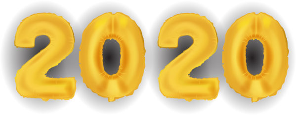New Year 2020 Yellow Font Symbol For Happy Games PNG Image