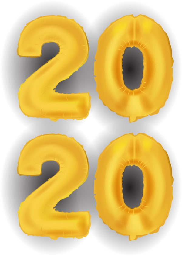 New Year 2020 Yellow Font Symbol For Happy Resolutions PNG Image