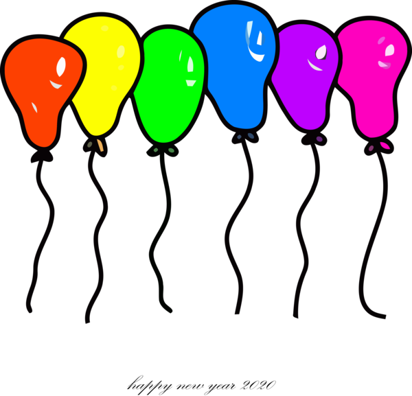 New Year Balloon Party Supply For Happy Gifts PNG Image