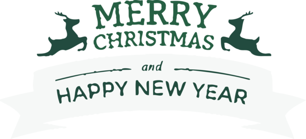 New Year Font Green Text For Happy Festival PNG Image