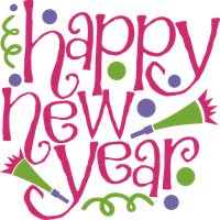 New Year Font Text Pink For Happy Party 2020