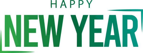 New Year Green Text Font For Happy 2020 PNG Image