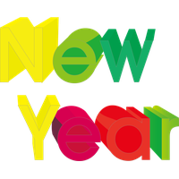 New Year Green Text Logo For Happy Eve Party