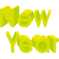 New Year Green Yellow Text For Happy Games