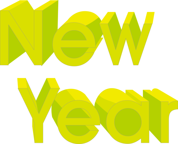 New Year Green Yellow Text For Happy Games PNG Image