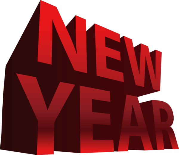 New Year Red Text Logo For Happy Celebration 2020 PNG Image