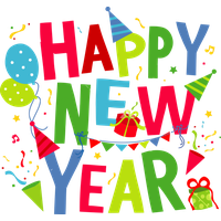 New Year Text Font Celebrating For Happy Getaways