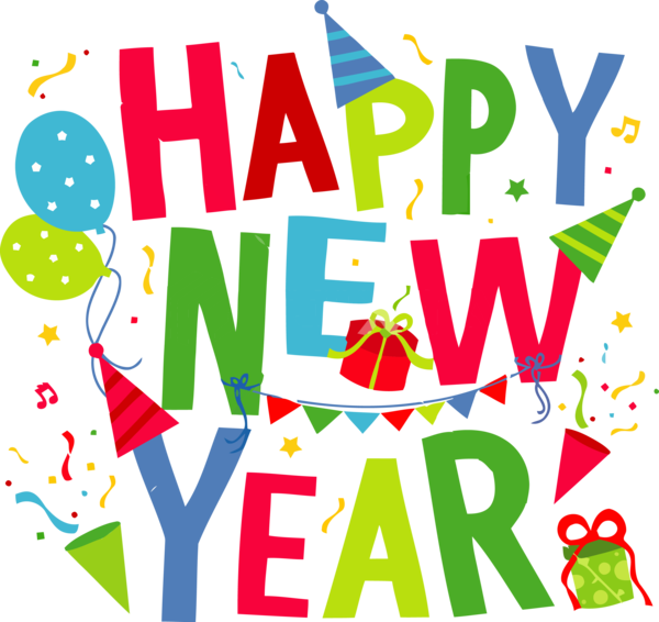 Download New Year Text Font Celebrating For Happy Getaways HQ PNG Image