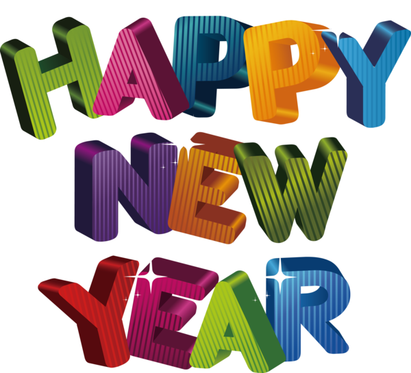 New Year Text Font Logo For Happy Eve Party PNG Image