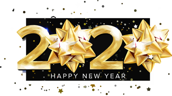 New Year Text Font Star For Happy 2020 Holiday PNG Image