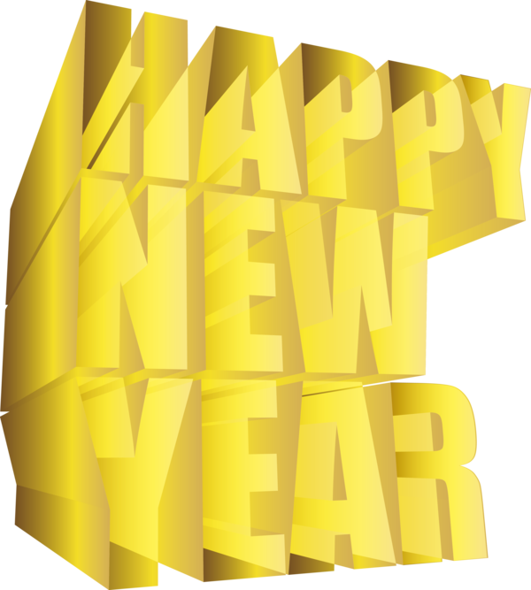 New Year Yellow Font For Happy Getaways Transparent PNG Image