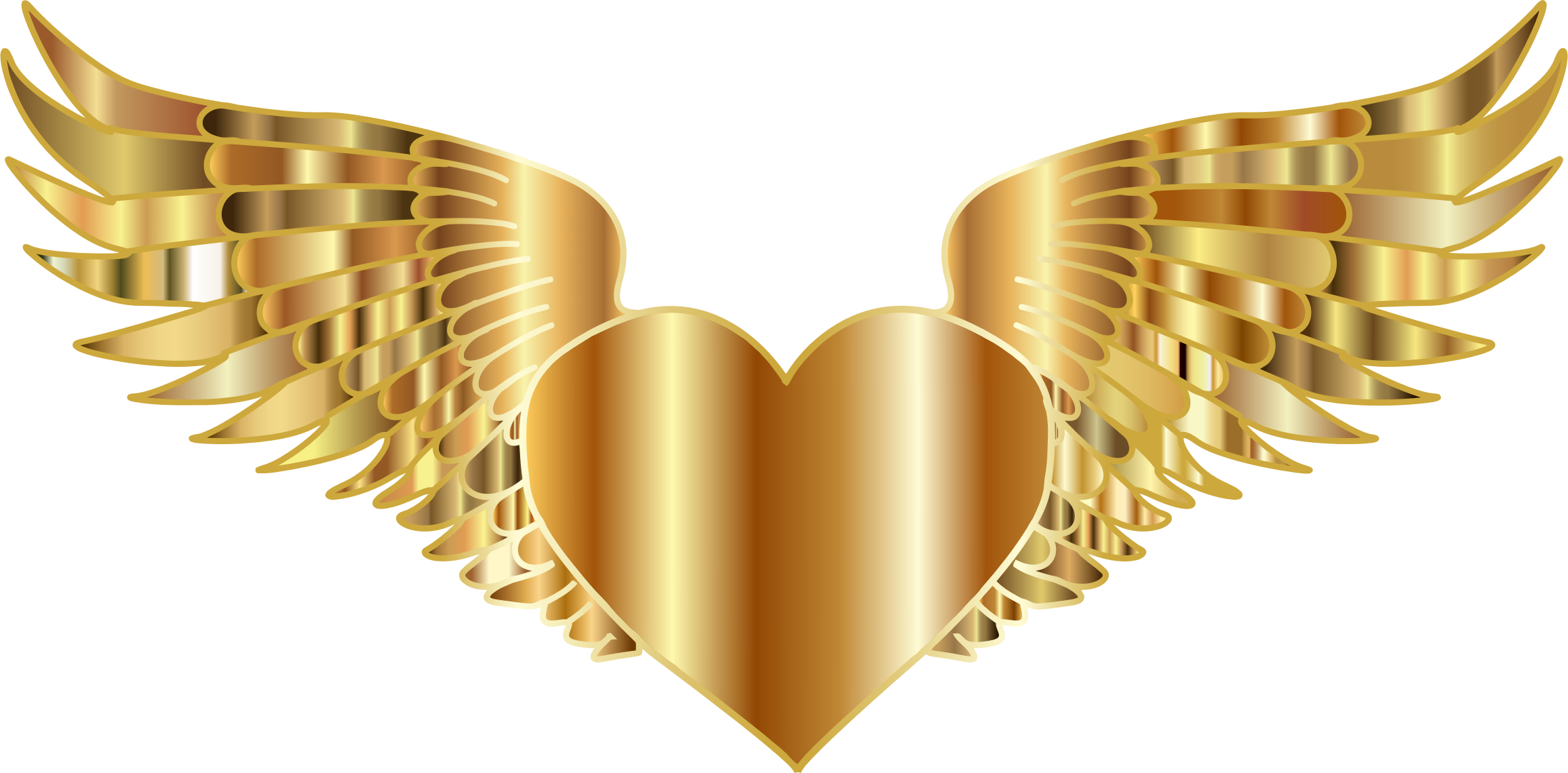 Heart Shiny Gold HD Image Free PNG Image