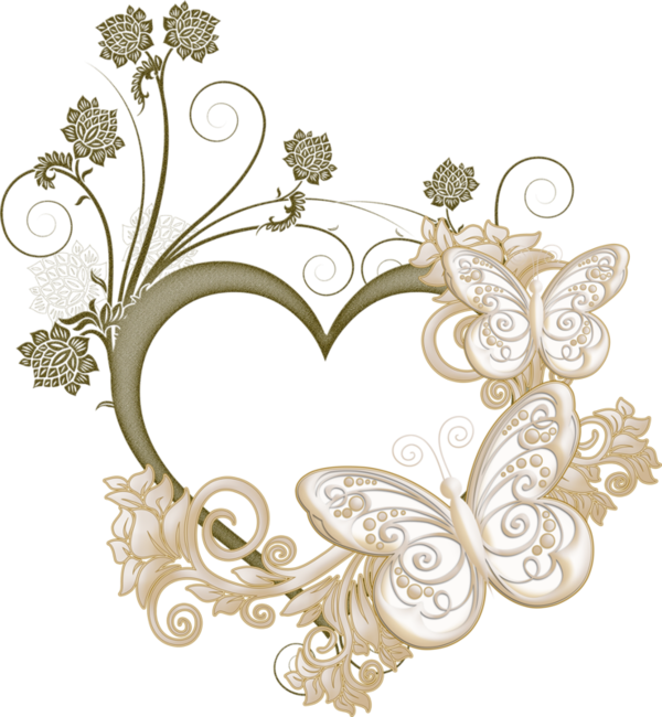 Butterfly Heart Frame Love Picture Free Clipart HQ PNG Image
