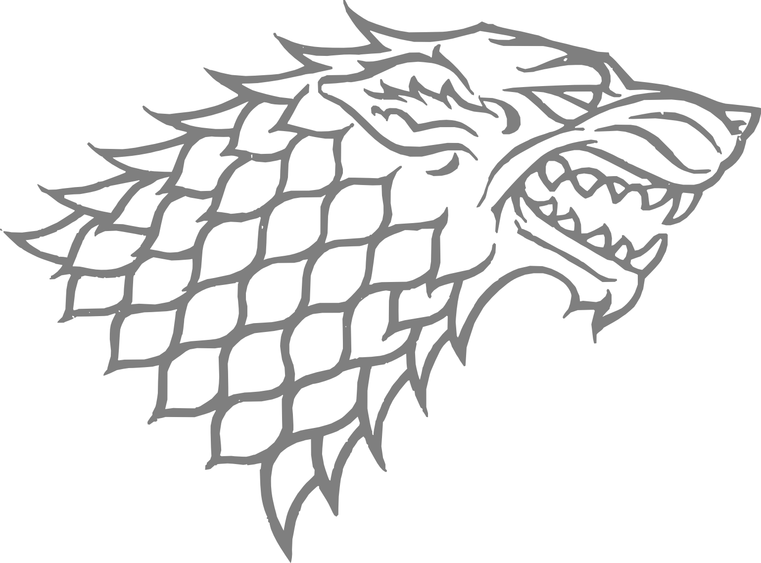 Gray Art Sansa House Stark Wolf PNG Image