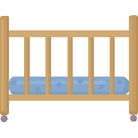 Infant bed crib PNG