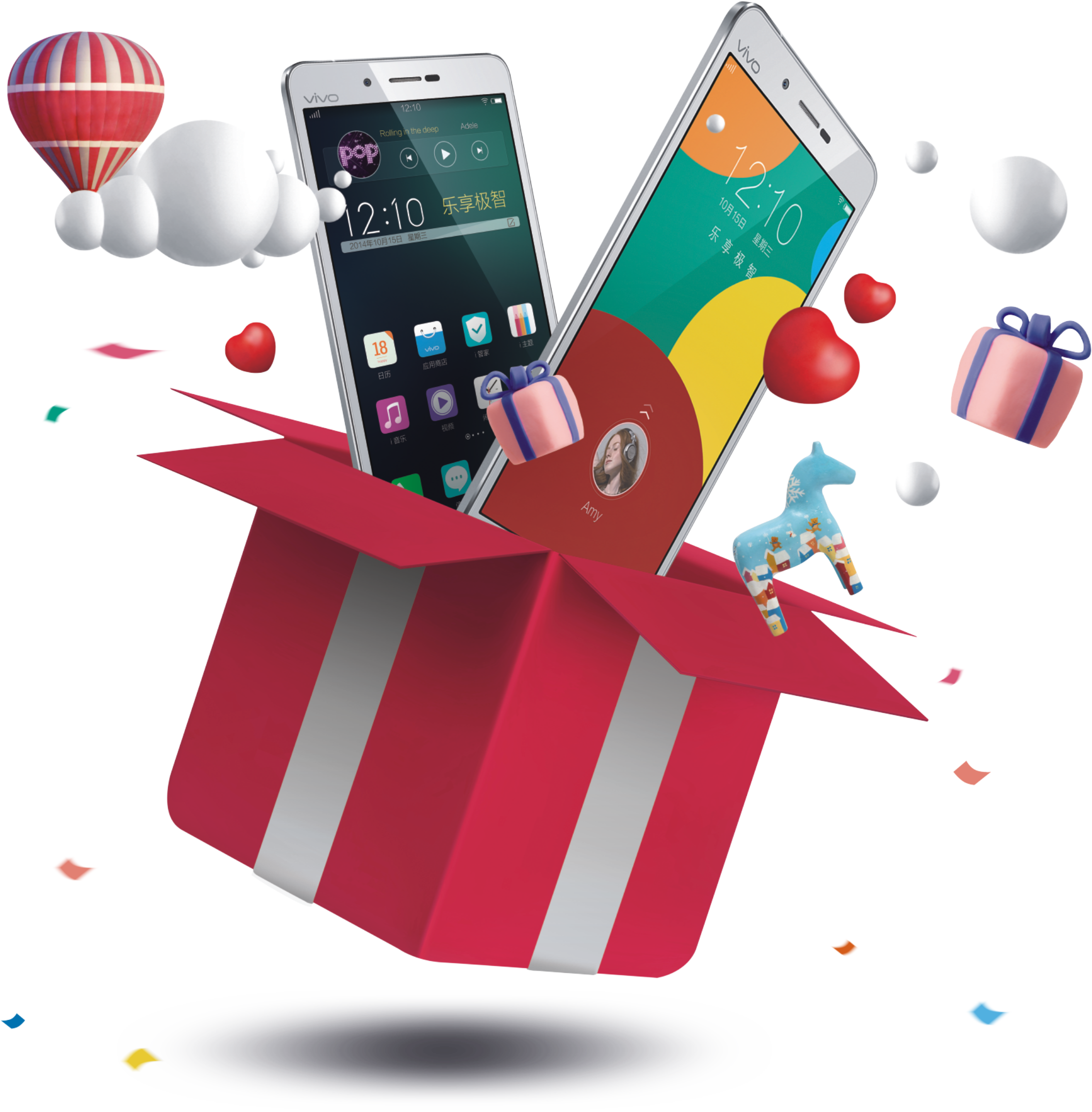 Box Fly Smartphone Court Gift Of Phone PNG Image