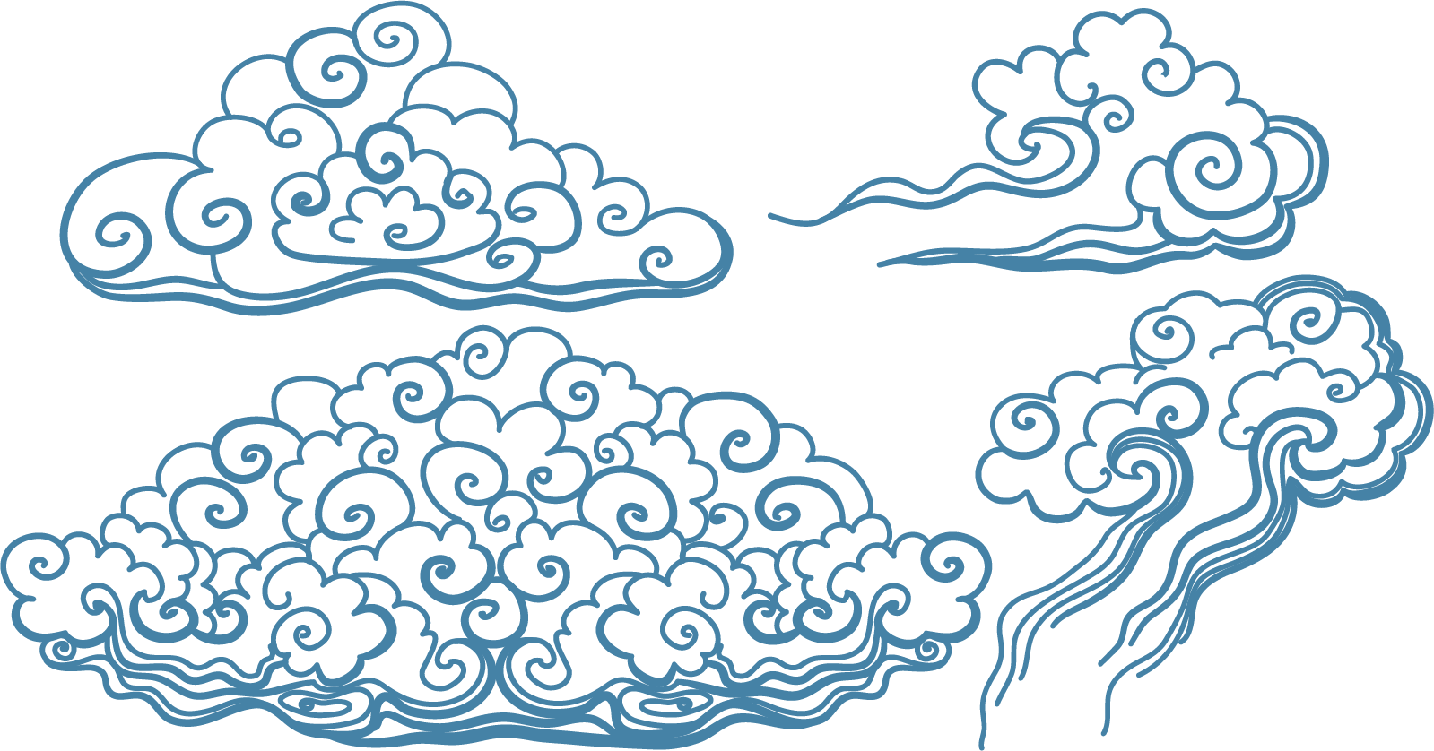 Download Blue Tattoo Art Vector Clouds Irezumi Japan HQ PNG Image