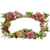 Flower Frame Jar Mason Paper Address Label PNG Image