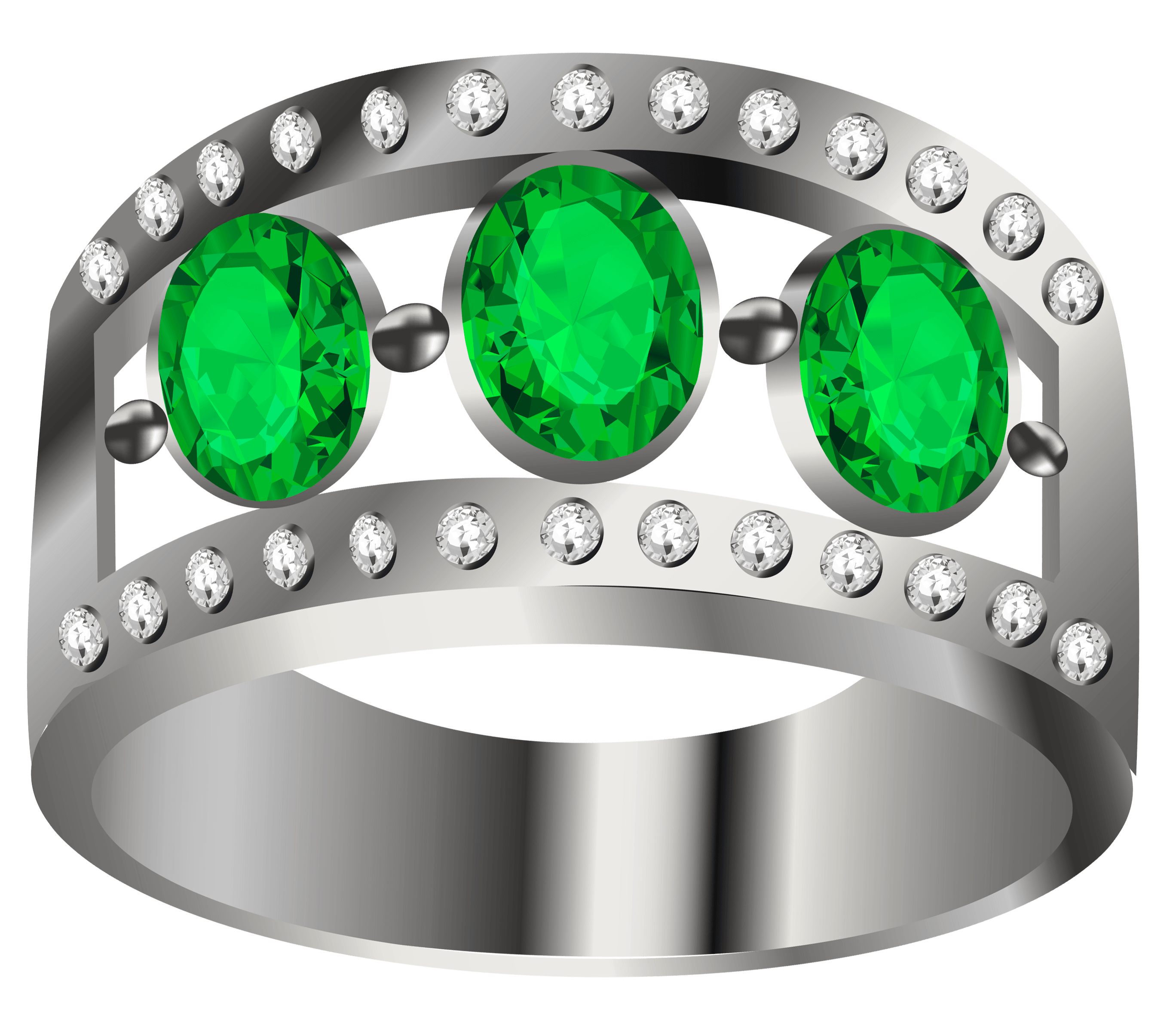 Silver Ring With Diamonds Png PNG Image