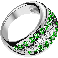 Silver Ring With Diamonds Png PNG