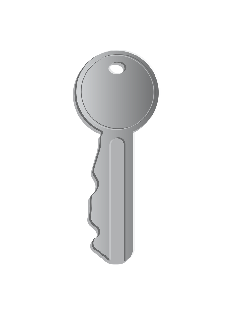 Silver Key Free Clipart HD PNG Image