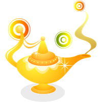 Golden Lamp Genie Free PNG HQ