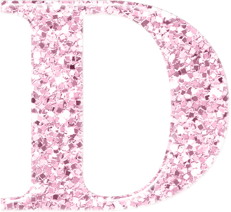 Pink Glitter Letter D | Sticker