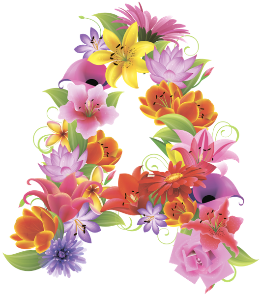 Alphabet Flower PNG Free Photo PNG Image