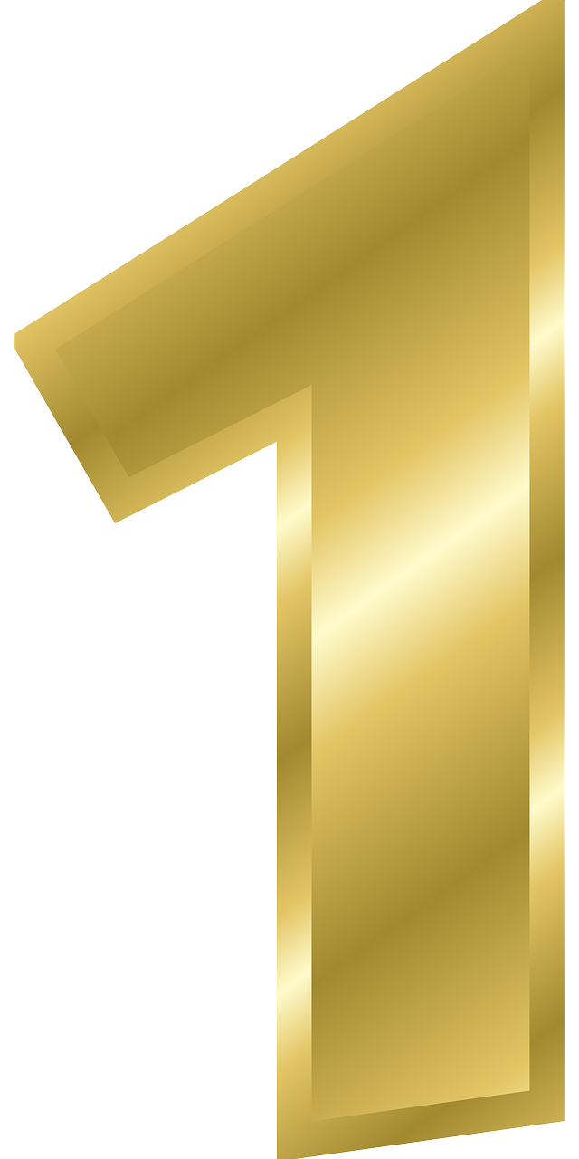 1 Number Gold Free PNG HQ PNG Image